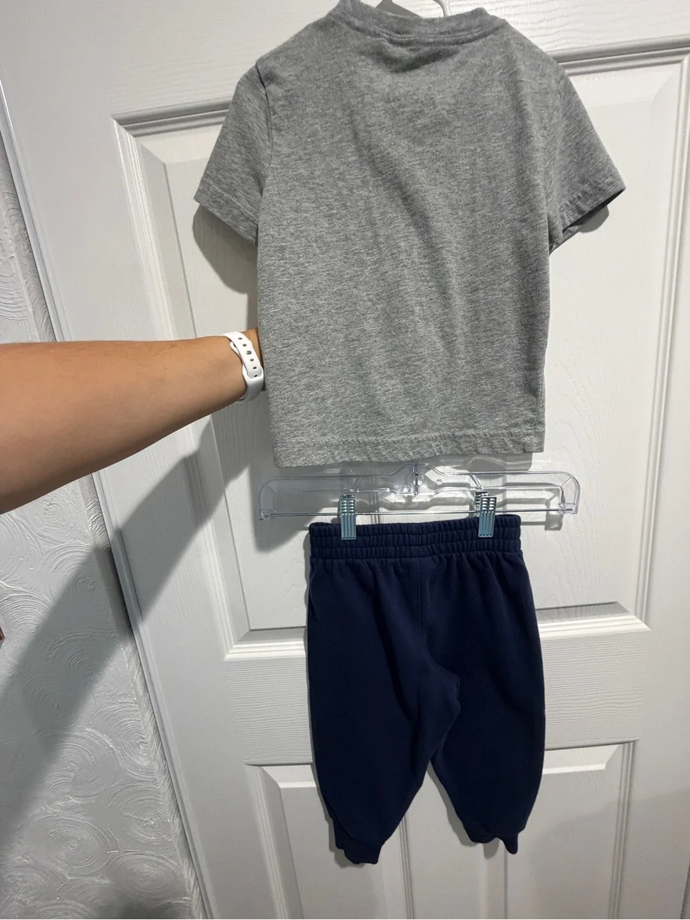 Nike Kids Grey and Navy Swoosh Matching Set